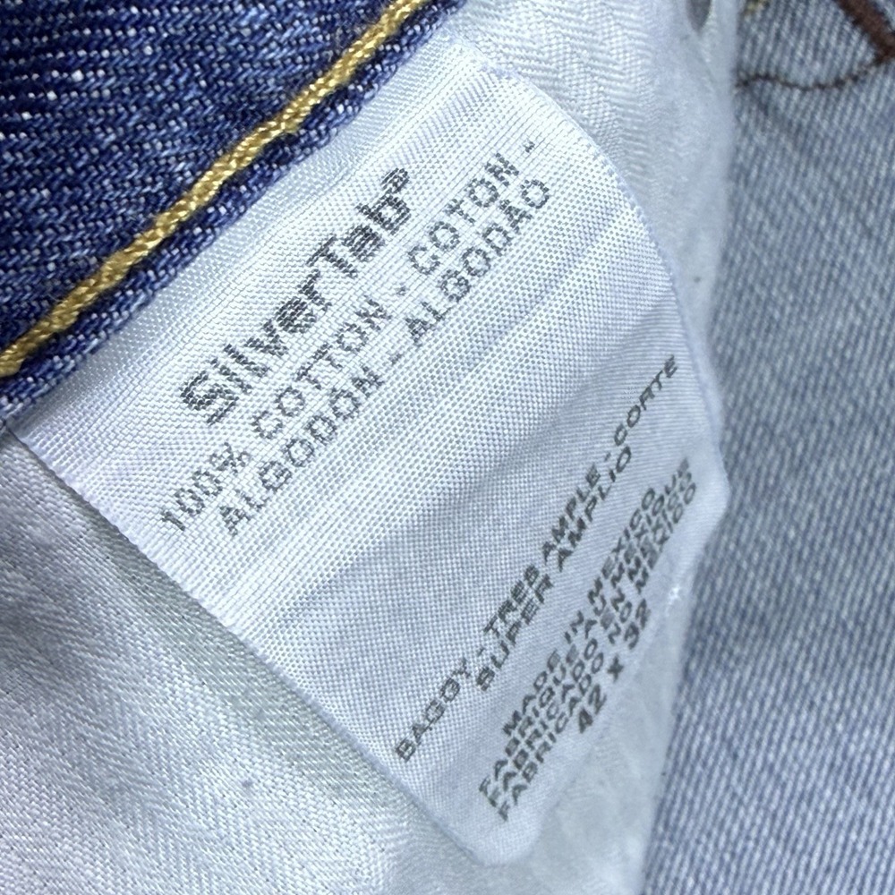 VINTAGE Levis Silver Tab Jeans Mens 42x32 Baggy Retro Y2K Cowboy Rodeo Ranch - Picture 3 of 12